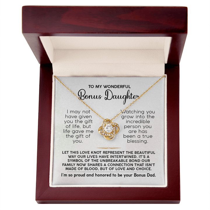 Bonus Daughter Gift from Dad - "Life Gave Me You" Love Knot - The Love Sparkle