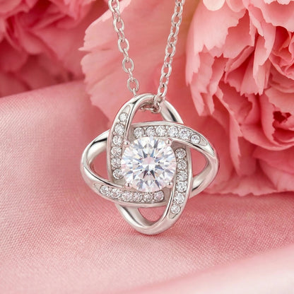 Bonus Daughter Gift, Love Knot Necklace for Stepdaughter, Family Isn't Always Blood Keepsake - The Love Sparkle