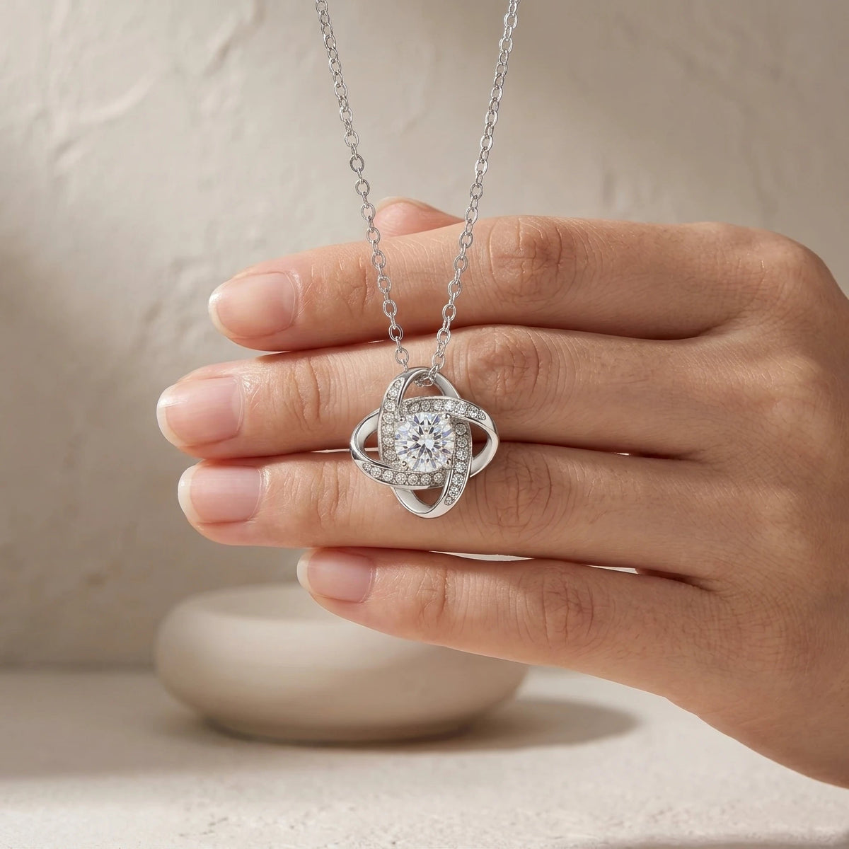 Bonus Daughter Gift, Love Knot Necklace for Stepdaughter, Family Isn't Always Blood Keepsake - The Love Sparkle