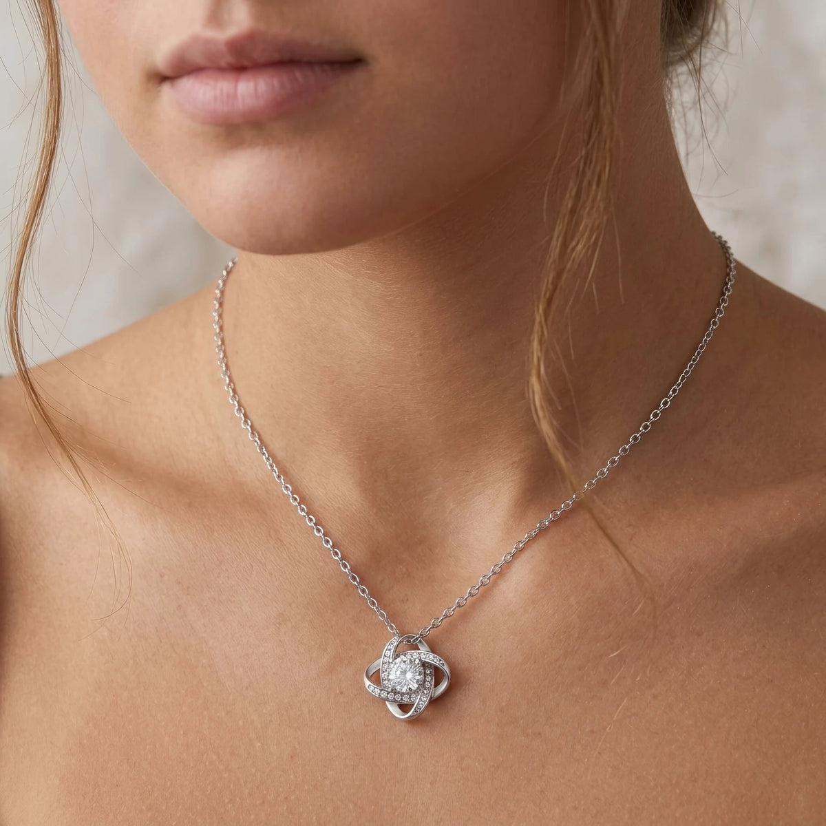 Bonus Daughter Gift, Love Knot Necklace for Stepdaughter, Family Isn't Always Blood Keepsake - The Love Sparkle