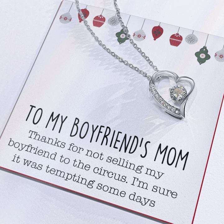 Boyfriend's Mom Gift - Forever Love Necklace with Message Card - The Love Sparkle