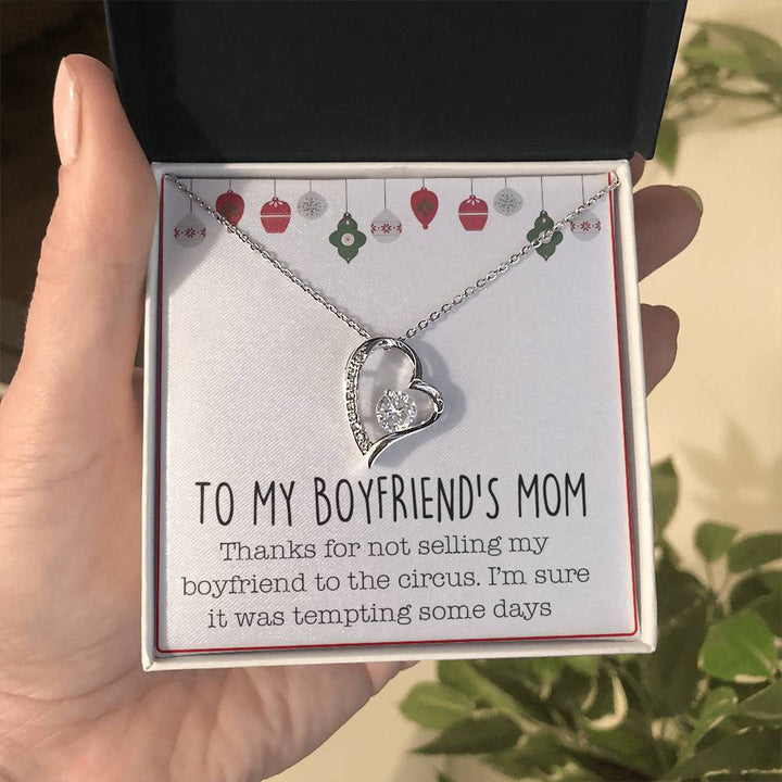 Boyfriend's Mom Gift - Forever Love Necklace with Message Card - The Love Sparkle