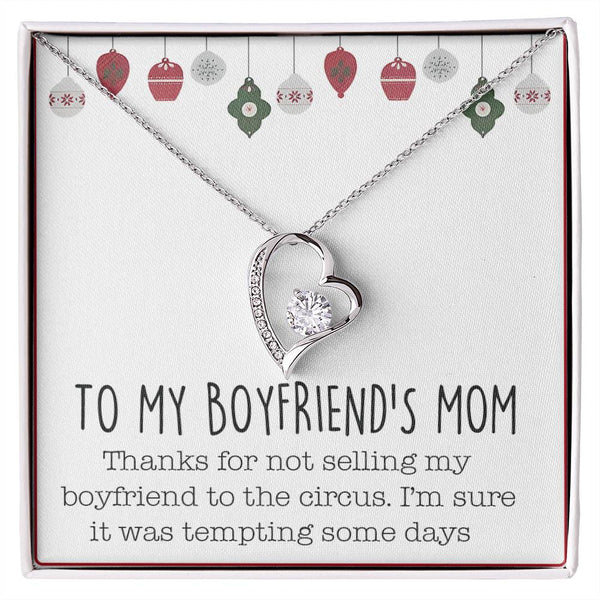 Boyfriend's Mom Gift - Forever Love Necklace with Message Card - The Love Sparkle