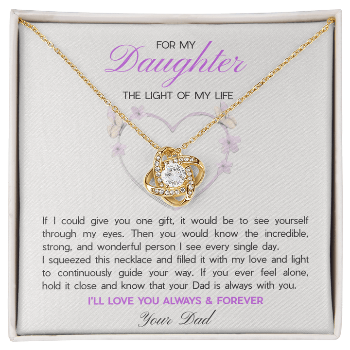 Daughter Necklace from Dad, Love Knot Gift for Birthday, Graduation, Sentimental Gift - The Love Sparkle