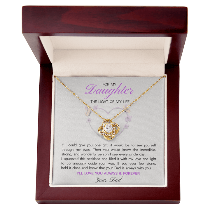 Daughter Necklace from Dad, Love Knot Gift for Birthday, Graduation, Sentimental Gift - The Love Sparkle