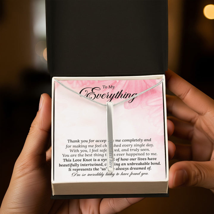 Engraved 4 - Sided Stick Necklace with POD Message Card - The Love Sparkle