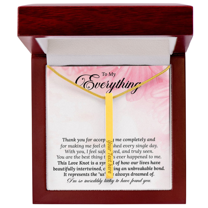 Engraved 4 - Sided Stick Necklace with POD Message Card - The Love Sparkle