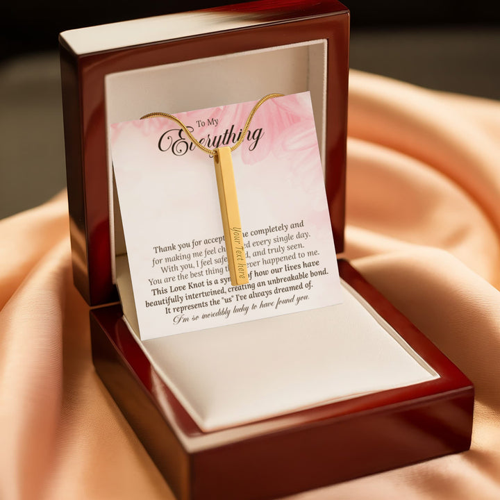 Engraved 4 - Sided Stick Necklace with POD Message Card - The Love Sparkle