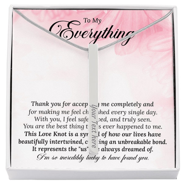 Engraved 4 - Sided Stick Necklace with POD Message Card - The Love Sparkle