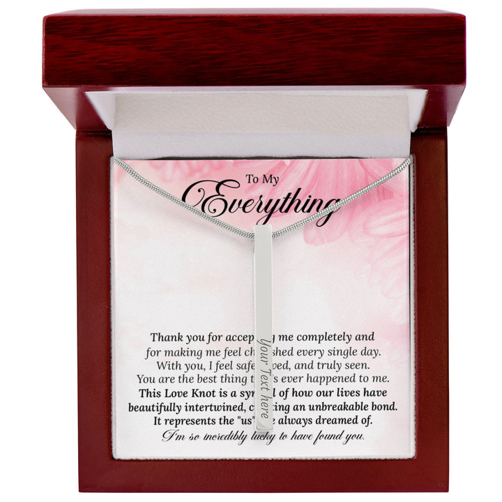 Engraved 4 - Sided Stick Necklace with POD Message Card - The Love Sparkle