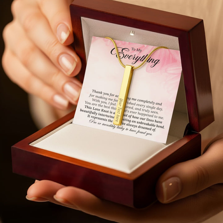 Engraved 4 - Sided Stick Necklace with POD Message Card - The Love Sparkle