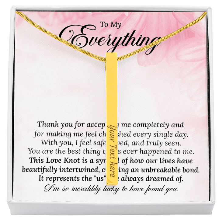 Engraved 4 - Sided Stick Necklace with POD Message Card - The Love Sparkle