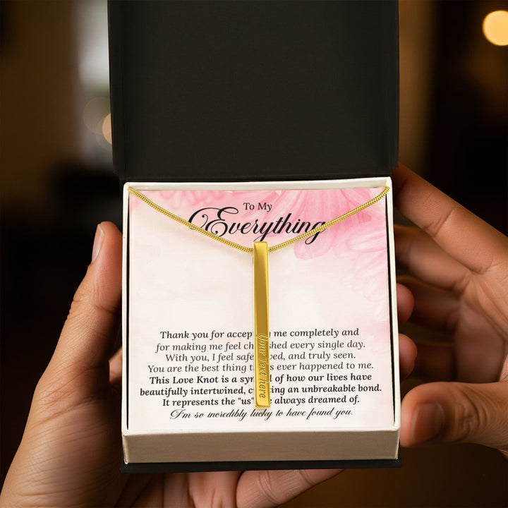 Engraved 4 - Sided Stick Necklace with POD Message Card - The Love Sparkle