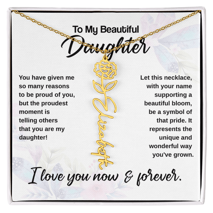 Flower Name Necklace - The Love Sparkle