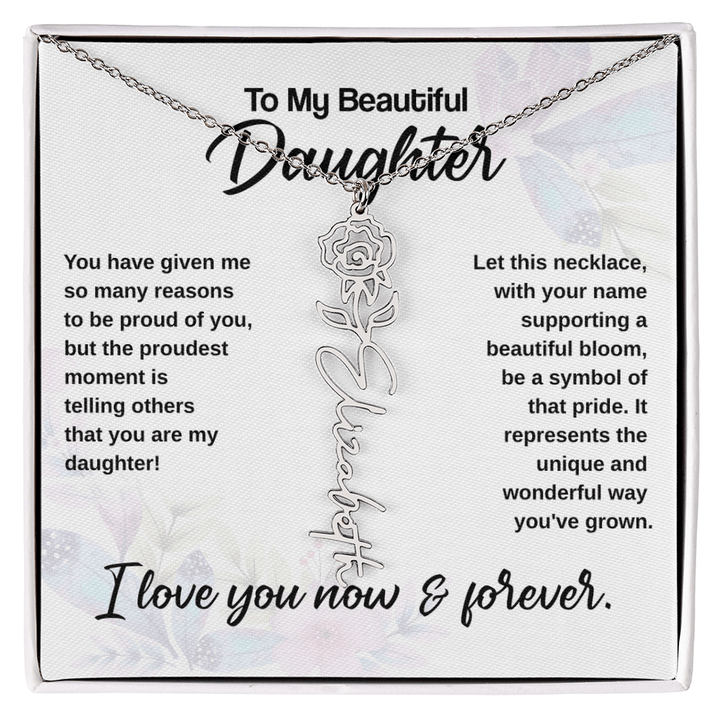 Flower Name Necklace - The Love Sparkle