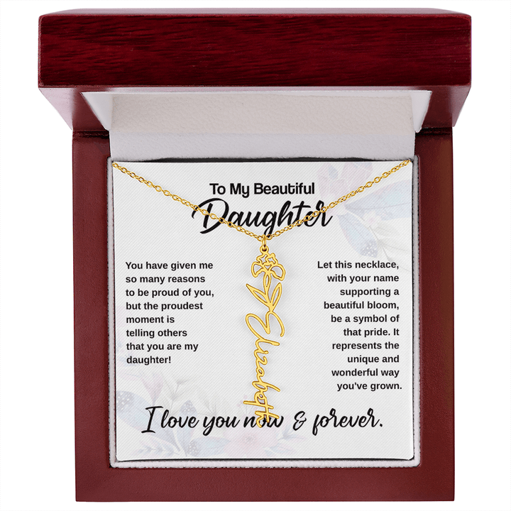 Flower Name Necklace - The Love Sparkle