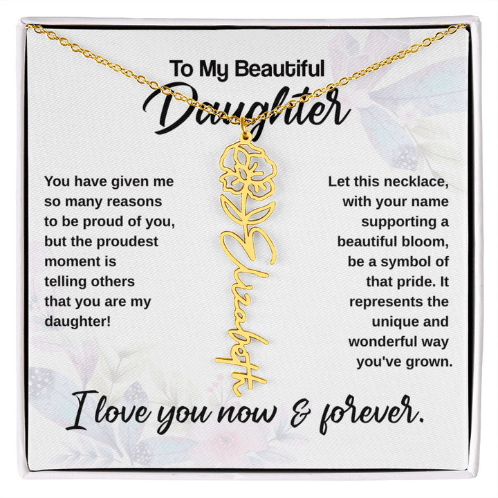 Flower Name Necklace - The Love Sparkle