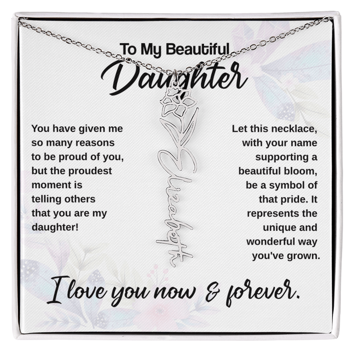 Flower Name Necklace - The Love Sparkle