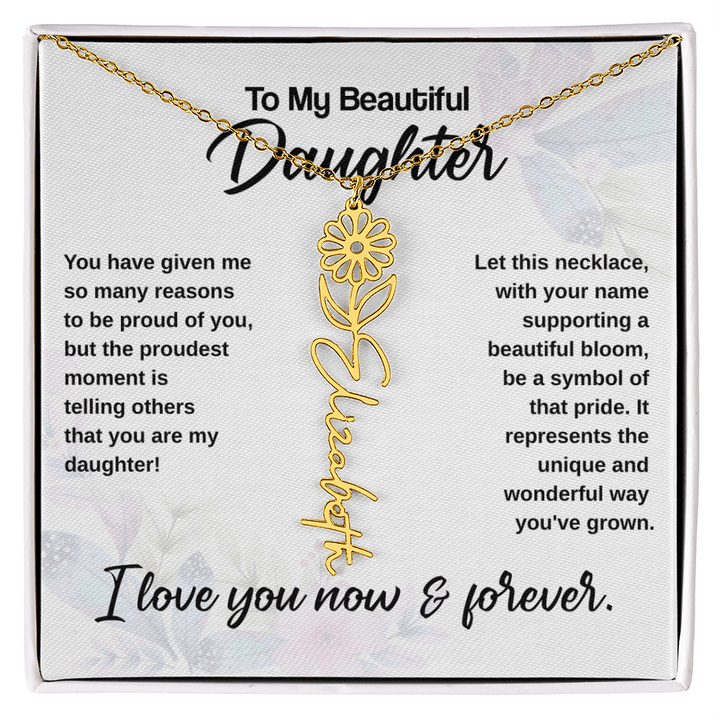Flower Name Necklace - The Love Sparkle