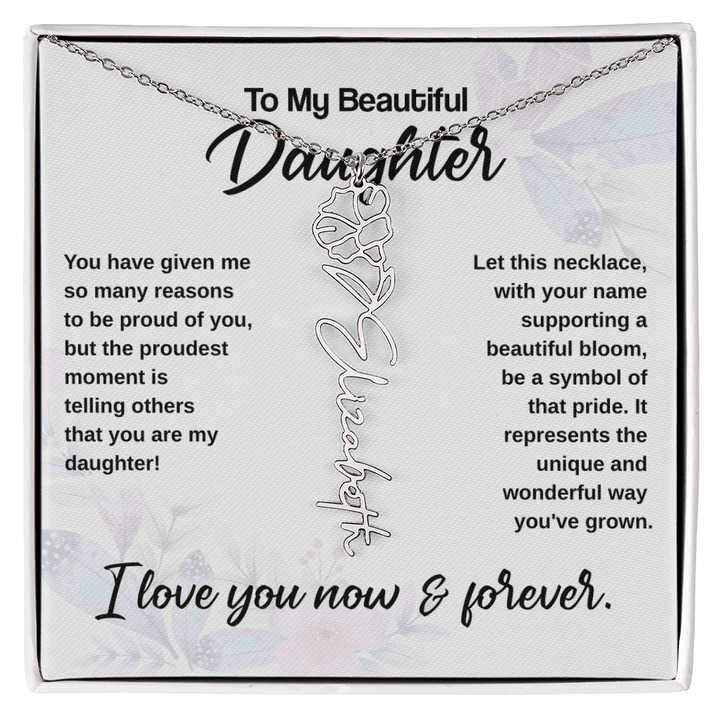 Flower Name Necklace - The Love Sparkle