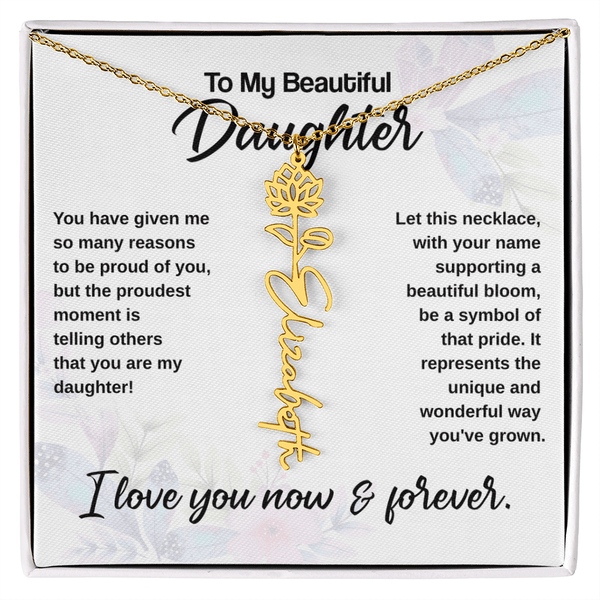 Flower Name Necklace - The Love Sparkle