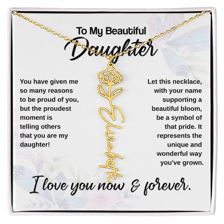 Flower Name Necklace - The Love Sparkle