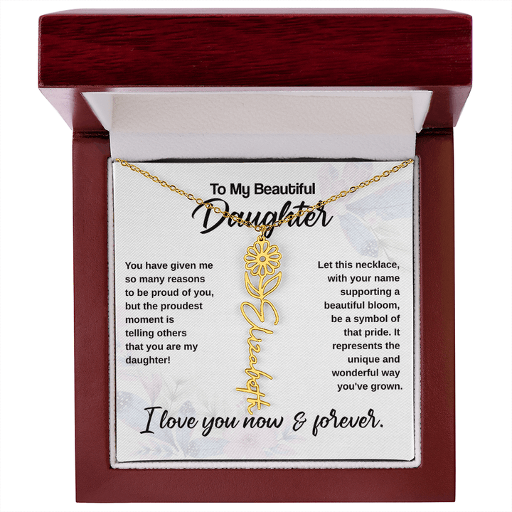 Flower Name Necklace - The Love Sparkle