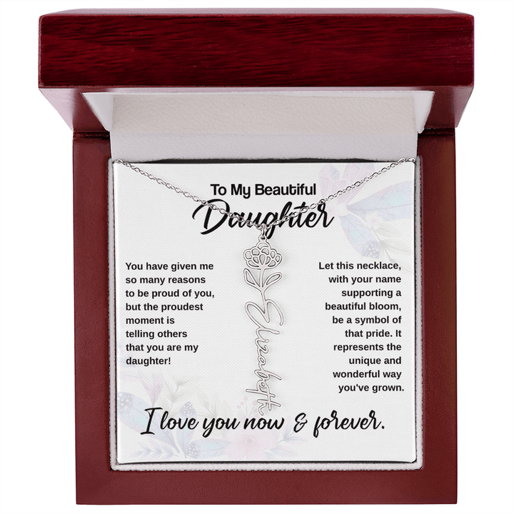 Flower Name Necklace - The Love Sparkle