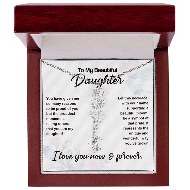 Flower Name Necklace - The Love Sparkle