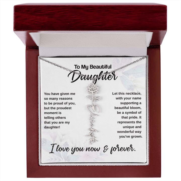 Flower Name Necklace - The Love Sparkle