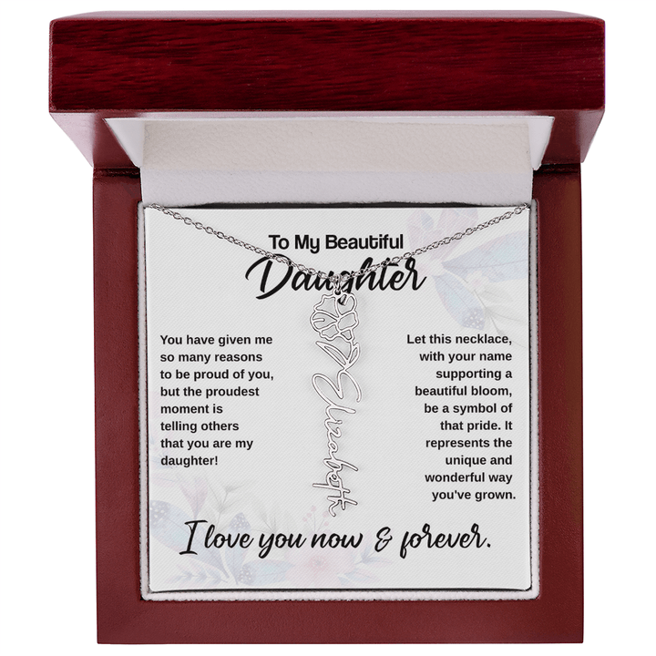 Flower Name Necklace - The Love Sparkle
