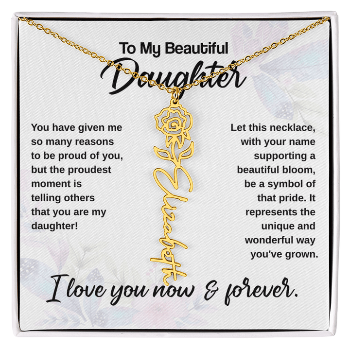 Flower Name Necklace - The Love Sparkle