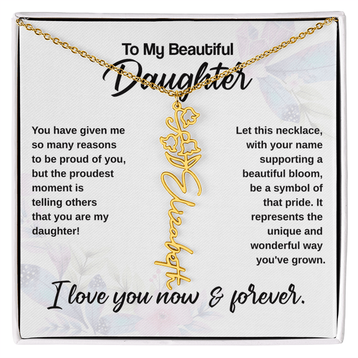 Flower Name Necklace - The Love Sparkle
