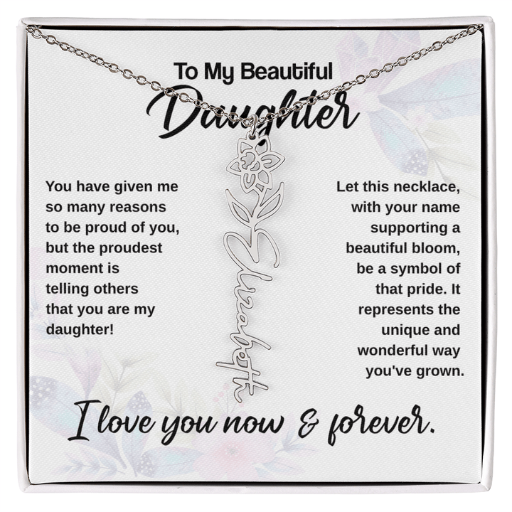 Flower Name Necklace - The Love Sparkle
