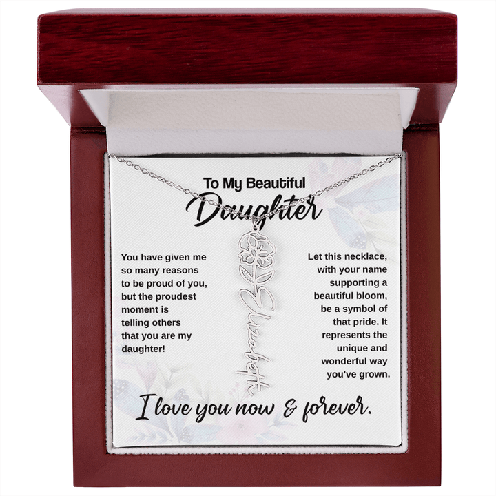 Flower Name Necklace - The Love Sparkle