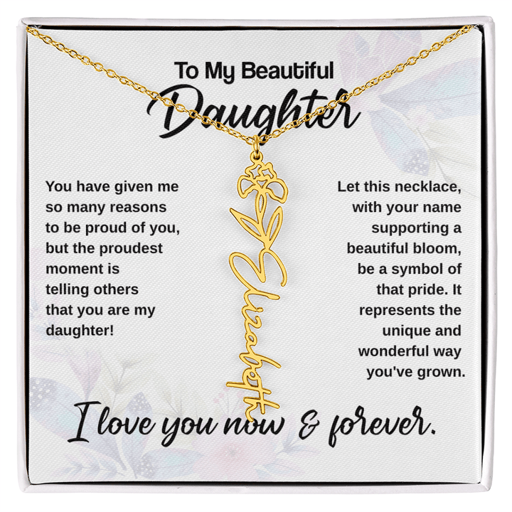Flower Name Necklace - The Love Sparkle