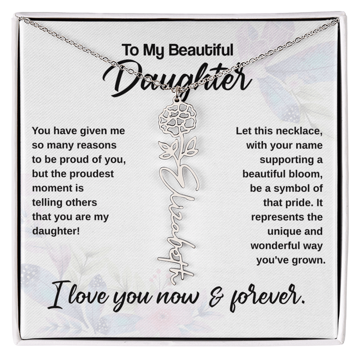Flower Name Necklace - The Love Sparkle