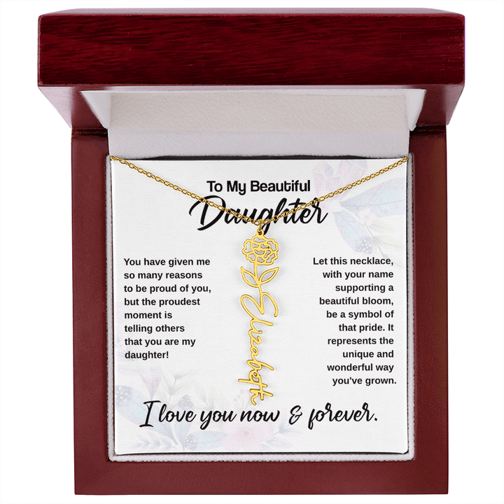 Flower Name Necklace - The Love Sparkle