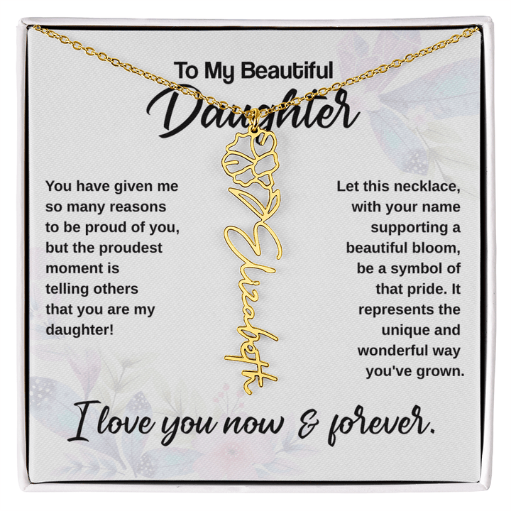 Flower Name Necklace - The Love Sparkle