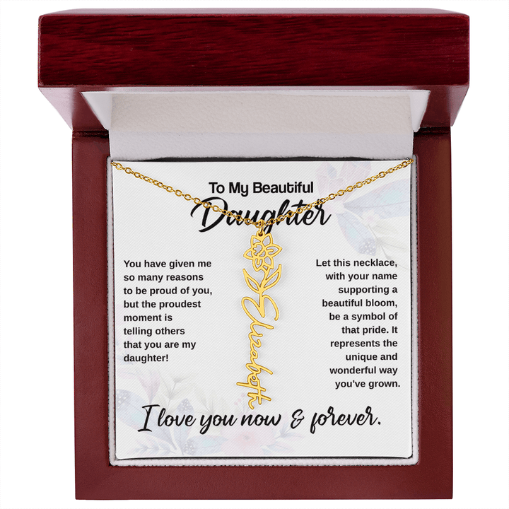 Flower Name Necklace - The Love Sparkle
