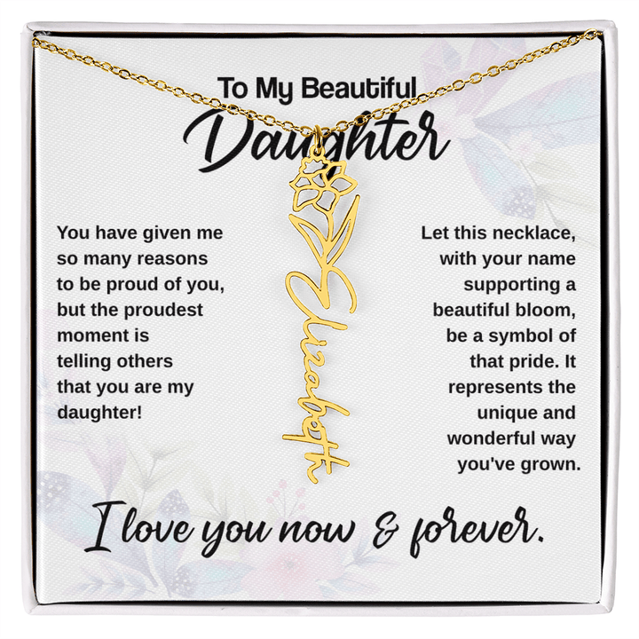 Flower Name Necklace - The Love Sparkle