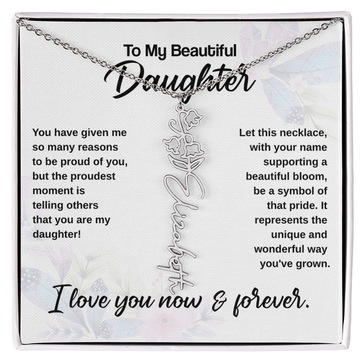 Flower Name Necklace - The Love Sparkle