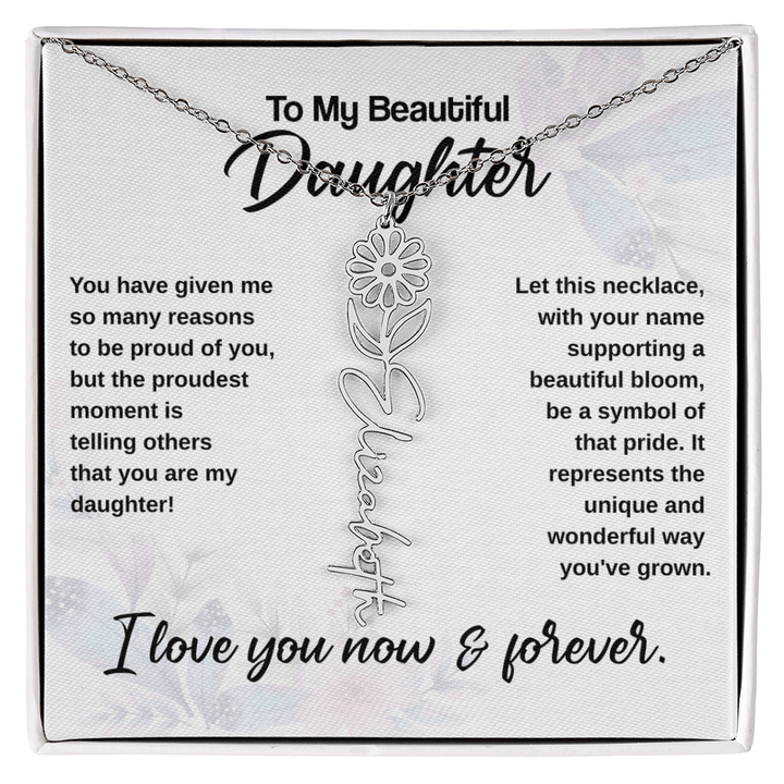 Flower Name Necklace - The Love Sparkle