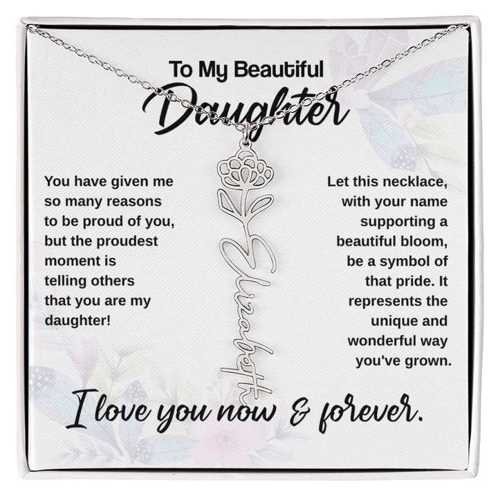 Flower Name Necklace - The Love Sparkle