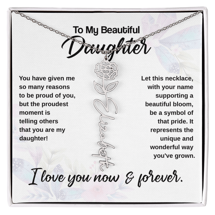 Flower Name Necklace - The Love Sparkle