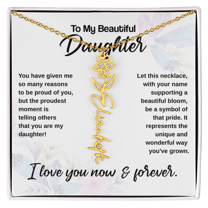 Flower Name Necklace - The Love Sparkle