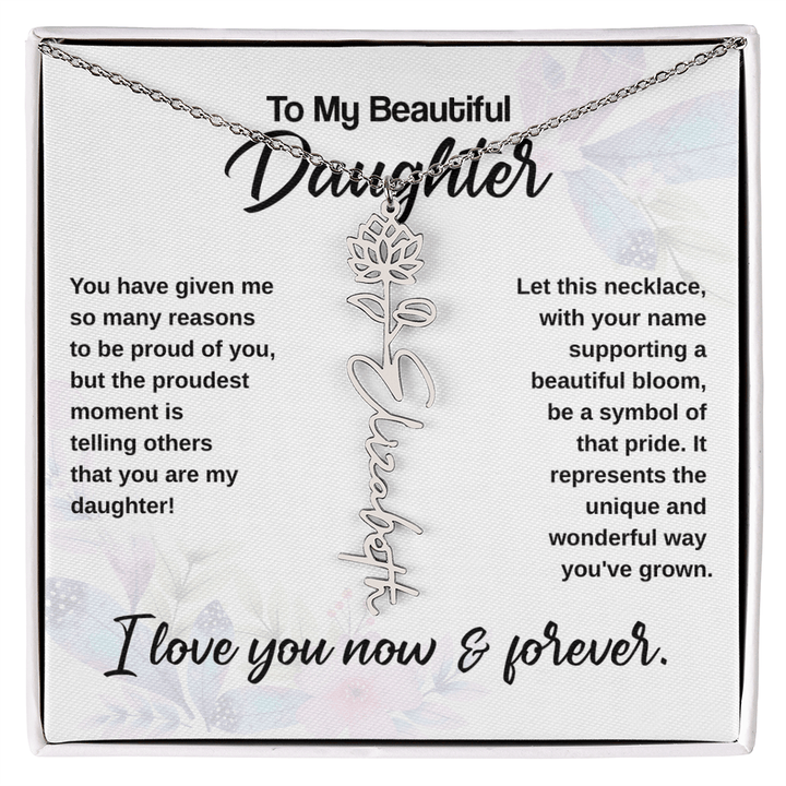 Flower Name Necklace - The Love Sparkle