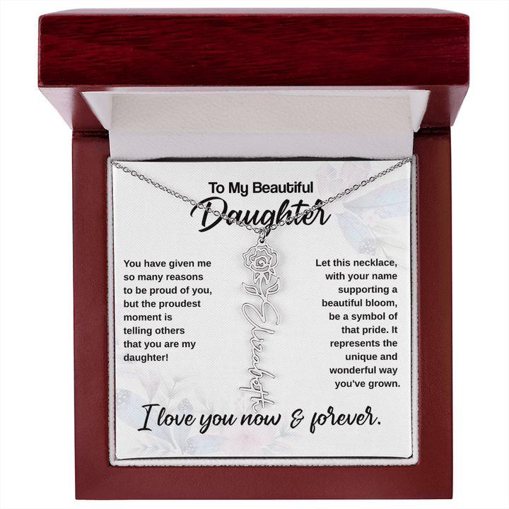 Flower Name Necklace - The Love Sparkle