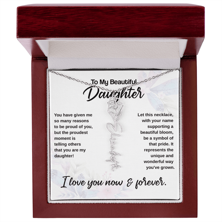 Flower Name Necklace - The Love Sparkle