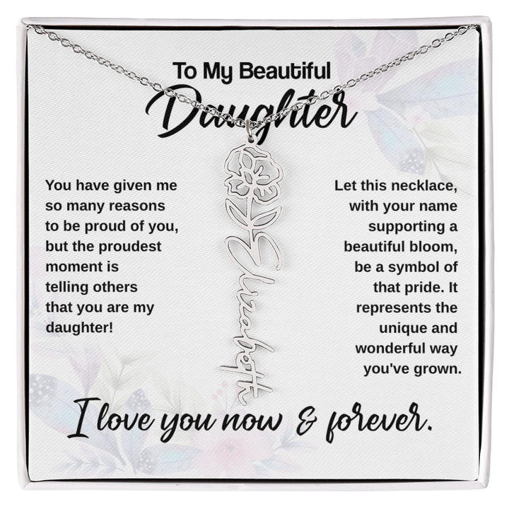 Flower Name Necklace - The Love Sparkle